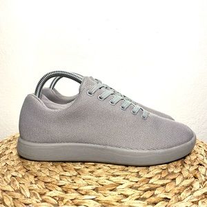 Women's Gray Knit Casual Sneakers - Lightweight Comfort